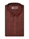 Men's Premium Cotton Linen Regular Fit Maroon Shirt Mandala