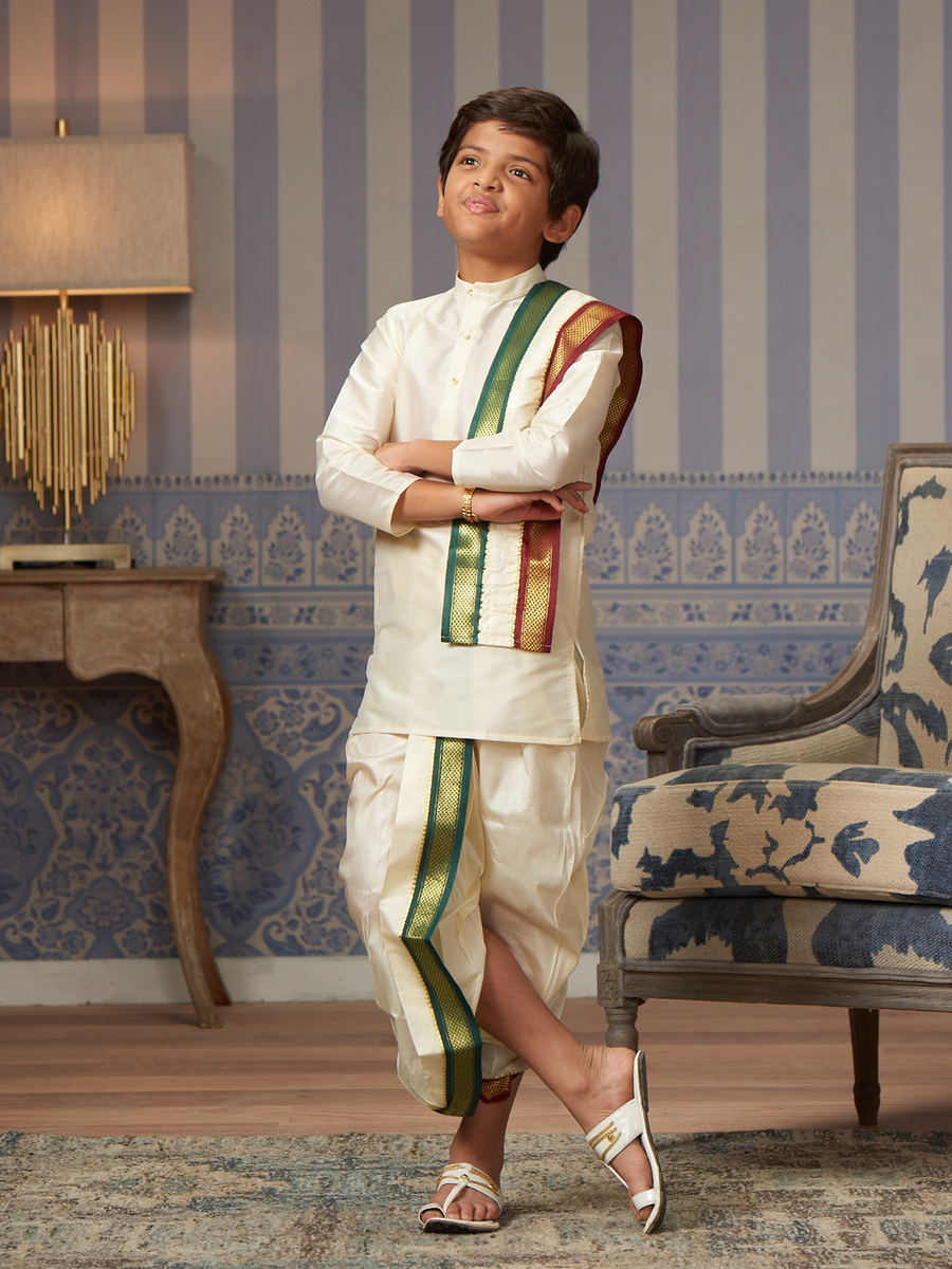 Buy Kid's Readymade Dhoti, Shirt, & Kurta combo set online ...