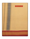 Men's Biscuit Cotton Single Layered Dhoti with Assorted Border Sendan