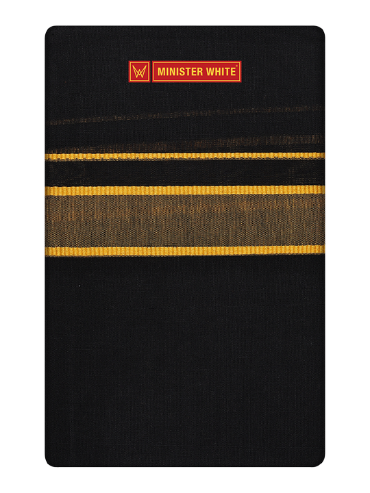 Men's Black Cotton Single Layered Dhoti with Gold Border Neelimala