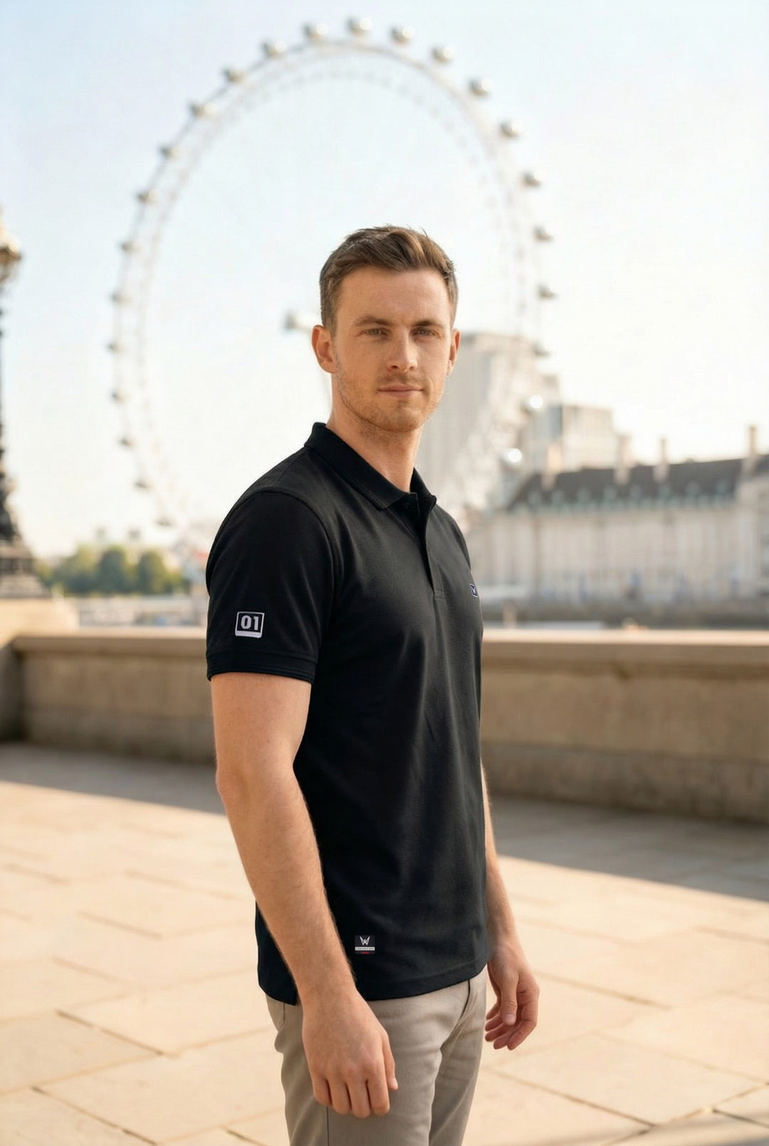 Men's Black Dry Fit Polo T-Shirt Rover