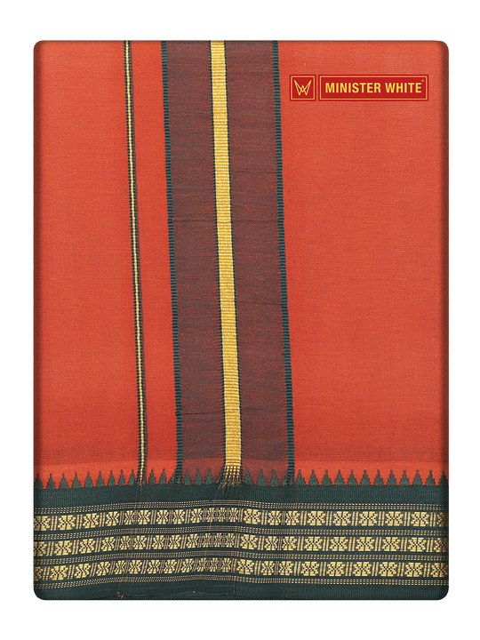 Men's Cotton Assorted Border Panchakacham Krishna Dark Kavi9 X 5