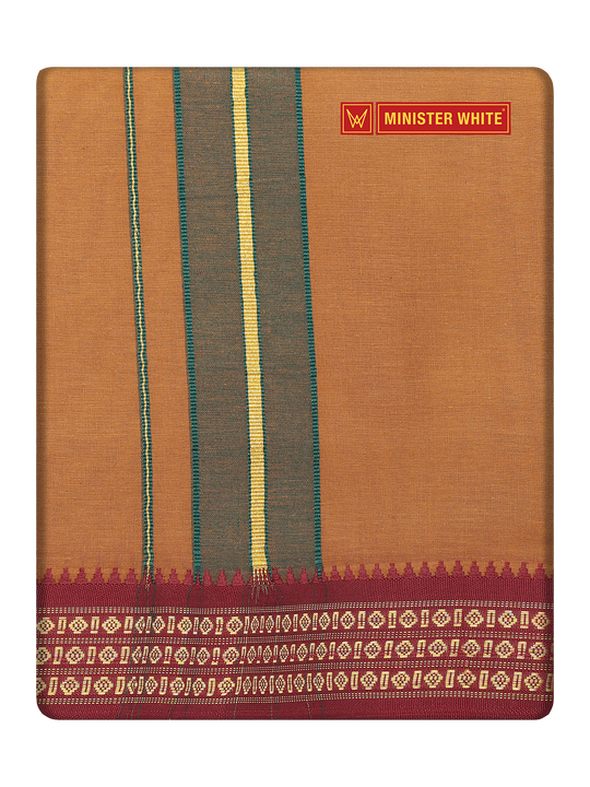 Men's Cotton Assorted Border Panchakacham Krishna Kakki 9 X 5