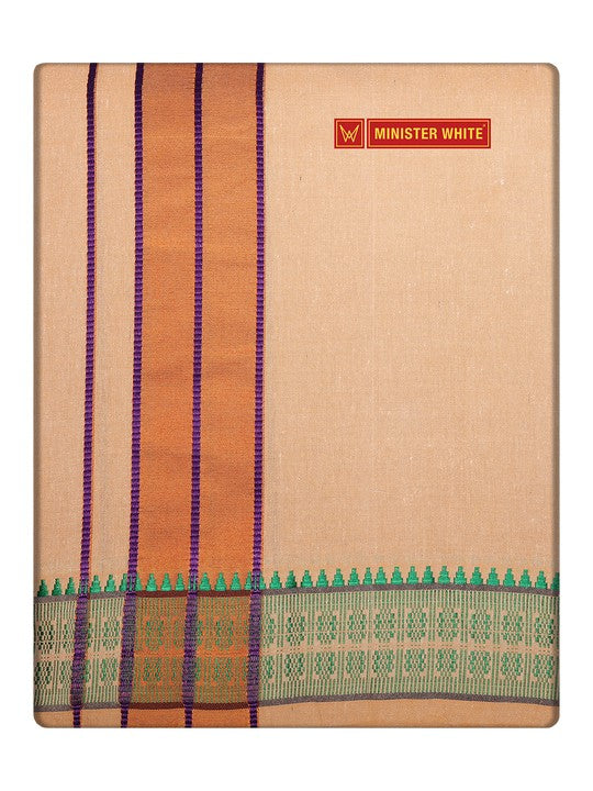Men's Cotton Biscuit color Assorted Border Panchakacham Annavaram