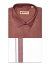 Men's Cotton Brown Color Matching Shirt and Dhoti Combo Miracle