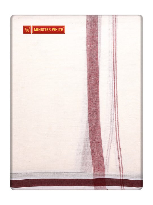 Men's Cotton Cream color Assorted Border Panchakacham Bhargava 9 X 5