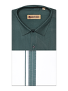 Men's Cotton Green Color Matching Shirt and Dhoti Combo Miracle