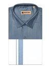 Men's Cotton Grey Color Matching Shirt and Dhoti Combo Miracle