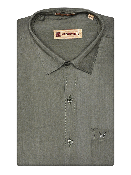 Men' Cotton Light Olive Color Shirt Miracle