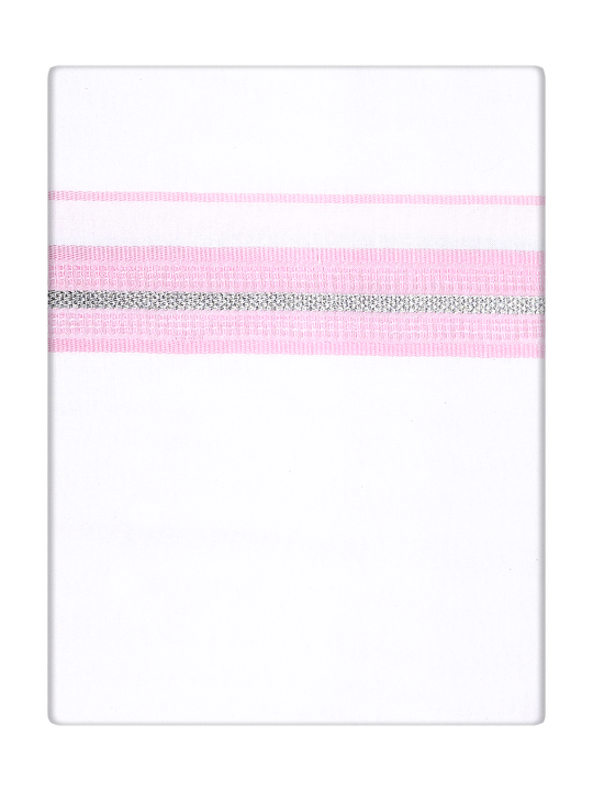 Men's Cotton Light Pink Color Matching Border Dhoti Hazel