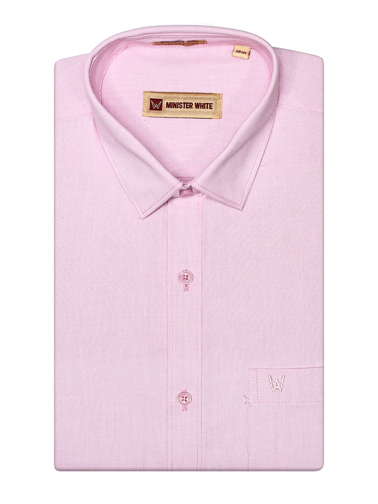Men's Cotton Light Pink Color Matching Shirt Hazel