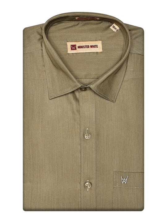 Men's Cotton Olive Green Color Shirt Miracle
