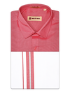 Men's Cotton Pink Color Matching Shirt and Dhoti Combo Hazel