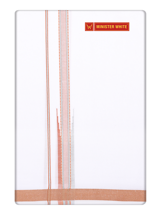 Men's Cotton Single Layered Dhoti with Assorted Border Murphy