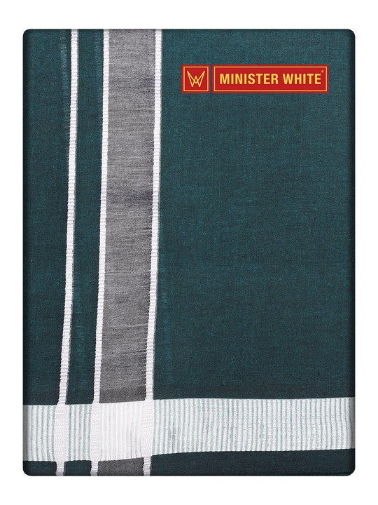 Men's Cotton Single Layered Dhoti with White Border Mix Gurubaran