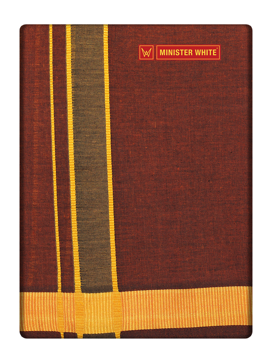 Men's Cotton Single Layered Dhoti with White Border Mix Gurubaran