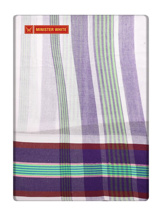 Men's Cotton White Color Assorted Border Panchakacham Madhusudana 9 X 5