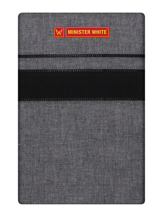 Men's Grey Cotton Single Layered Dhoti With Black Border Nimalan
