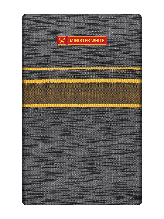 Men's Grey Cotton Single Layered Dhoti with Gold Border Riddhish
