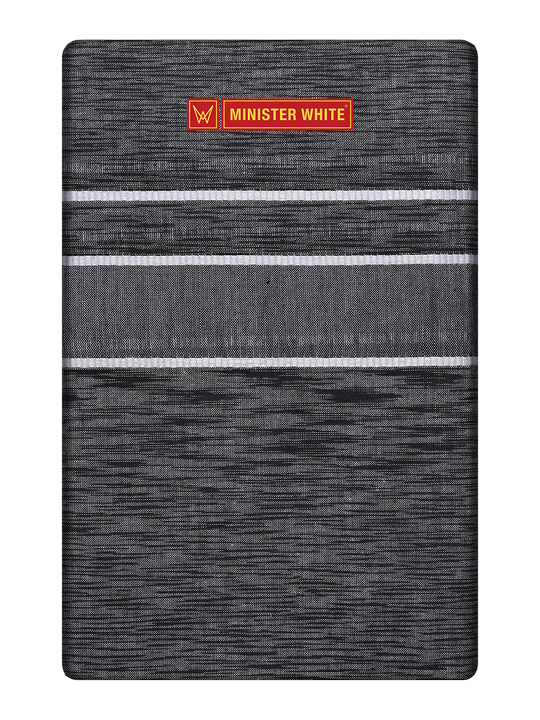 Men's Grey Cotton Single Layered Dhoti with White Border Riddhish