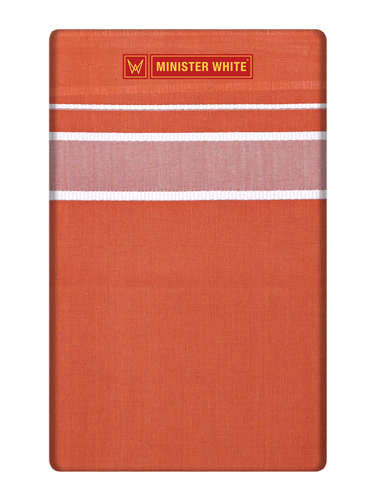 Men's Medium Kavi Cotton Single Layered Dhoti with Assorted Border Ponmala