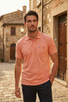 Men's Peach Regular Fit Polo T-Shirt with Pocket Striker
