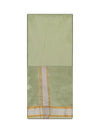 Men's Premium Art Silk Pista Green Shirt Bit with Gold and Silver Jari Border Dhoti Combo Cherished Moments