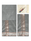 Men's Premium Art Silk Steel Grey Shirt Bit with Silver Jari Border Dhoti Towel Combo Wedding Wonders