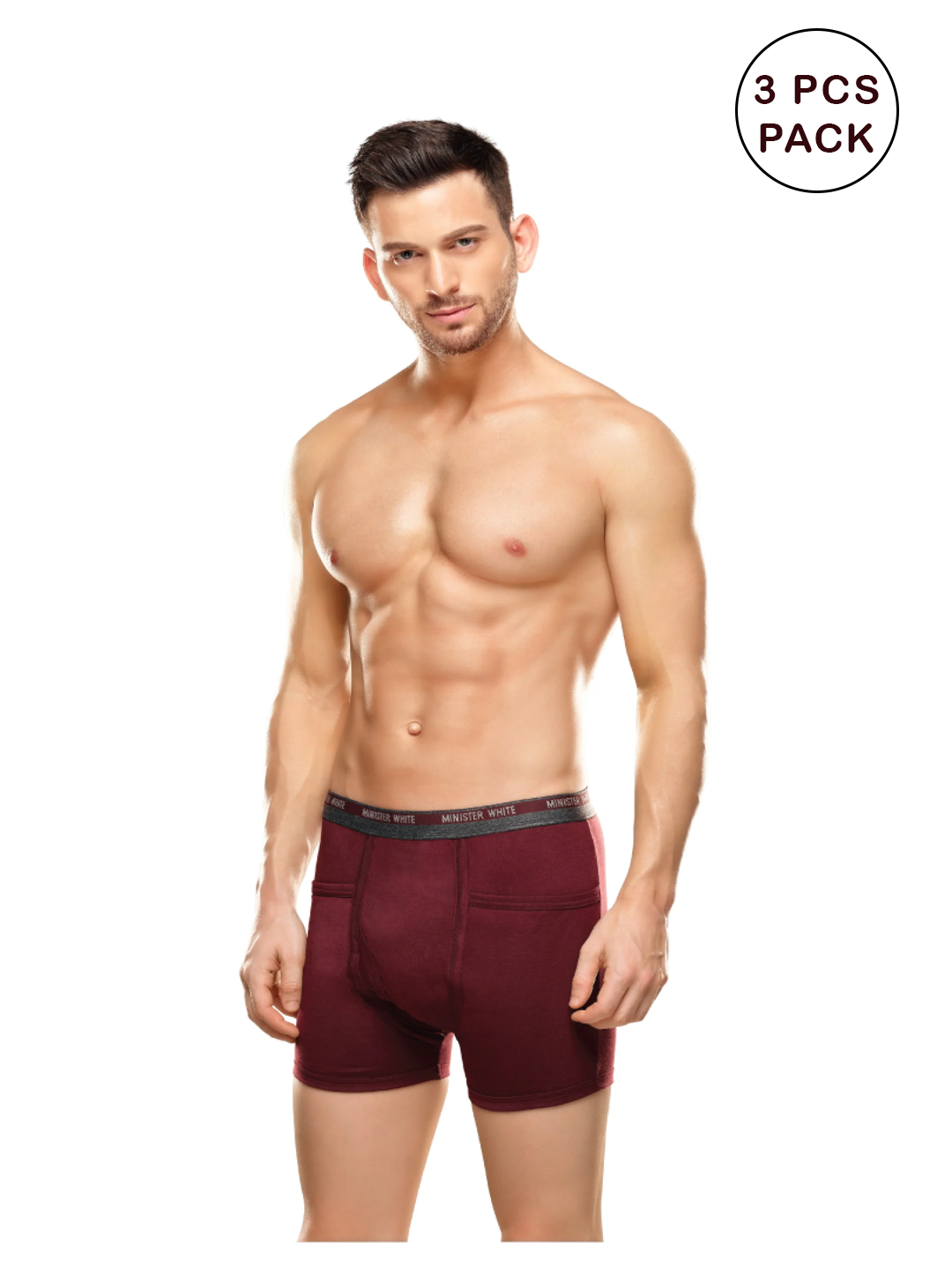 Men's 3pcs Super Combed Cotton Assorted Color Trunk Mentor