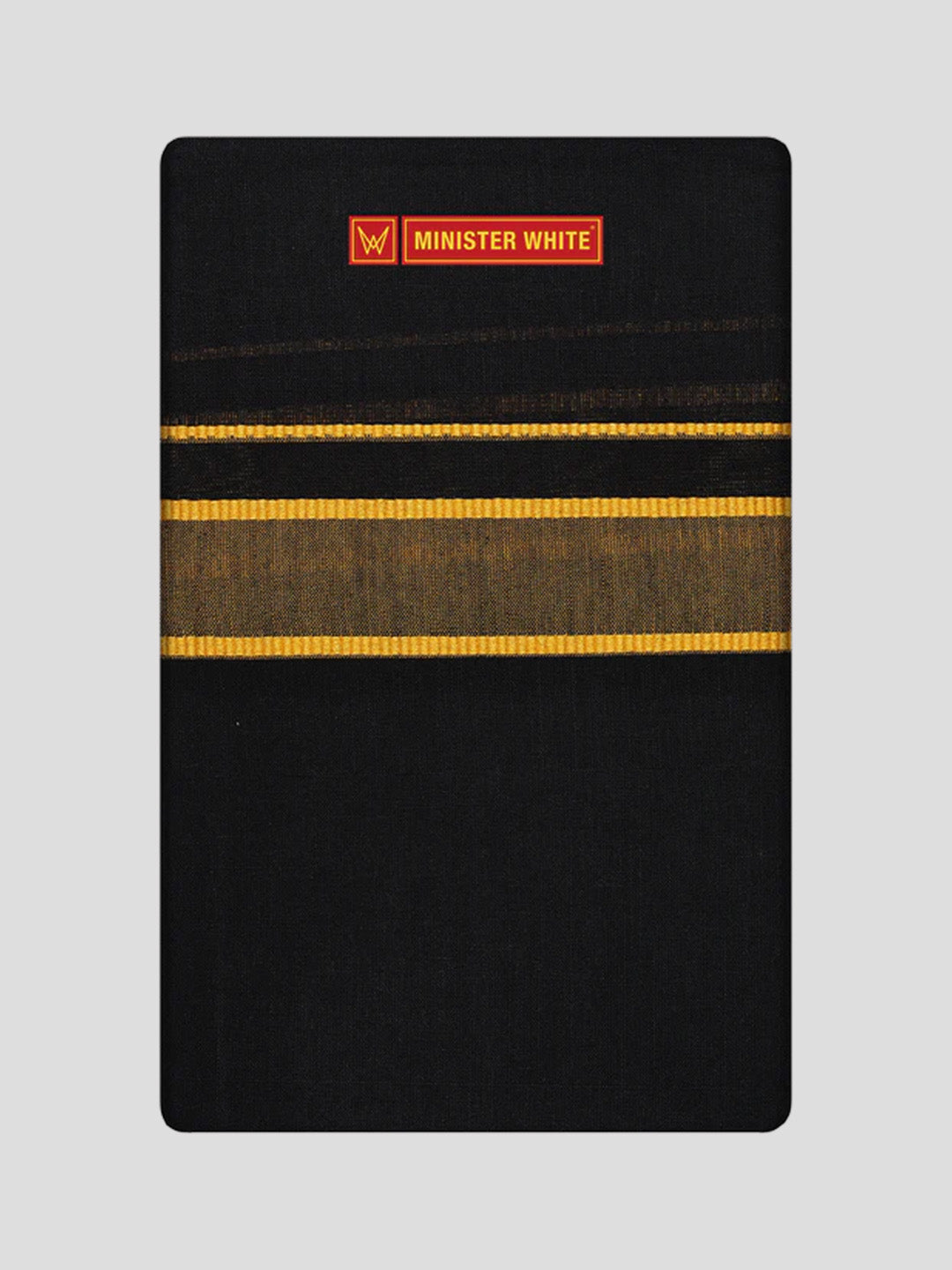 Men's Black Cotton Single Layered Dhoti with Gold Border Neelimala