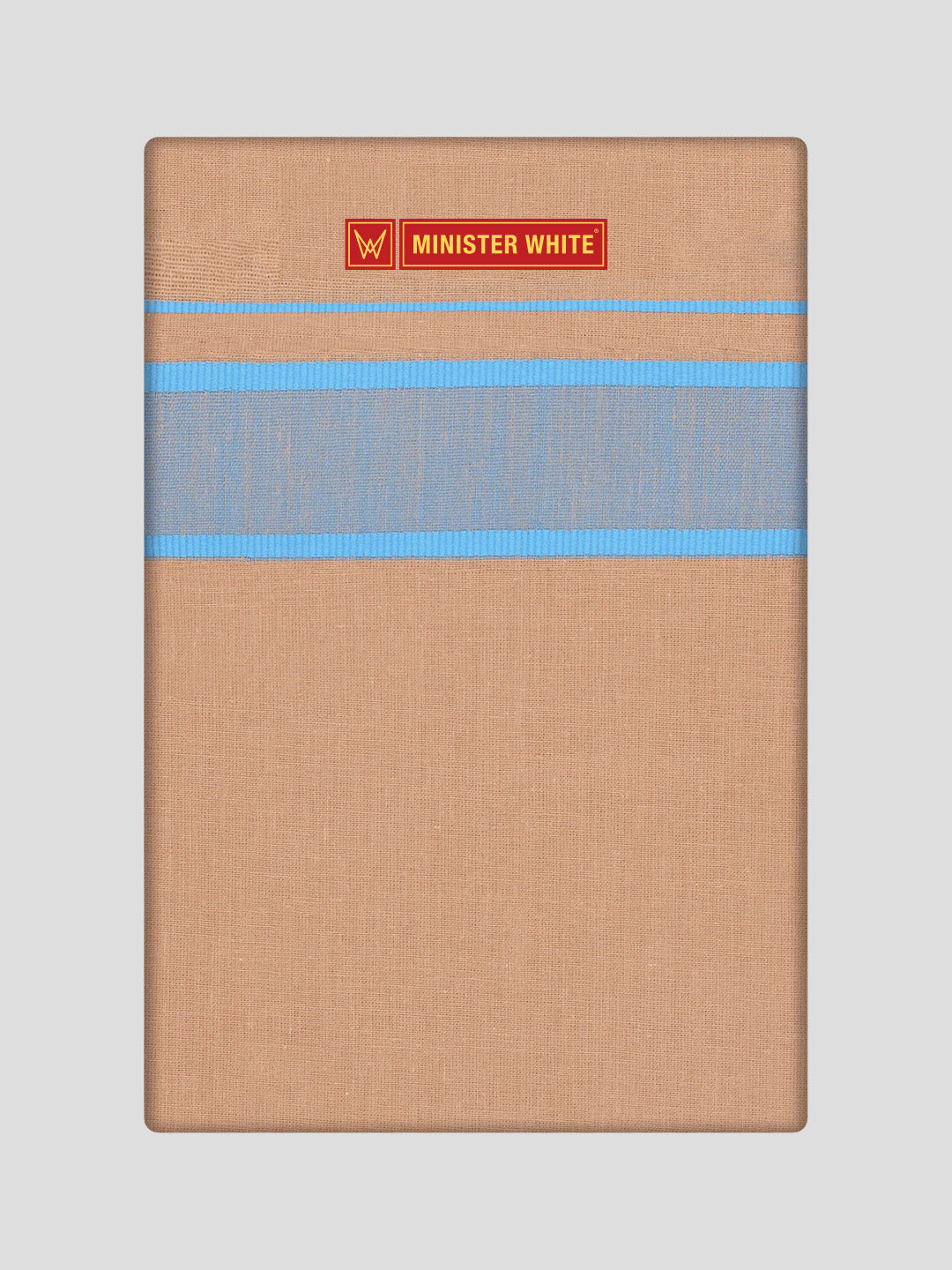 Men's Cotton Biscuit Color Single Layered Dhoti with Big Assorted Border Govind