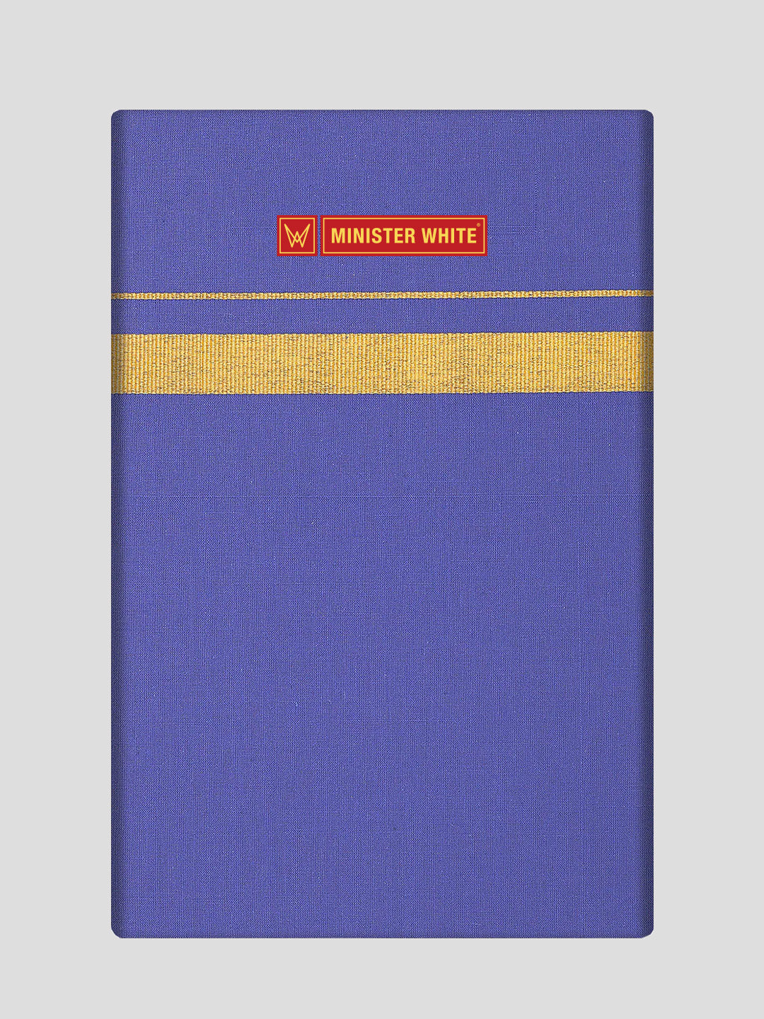 Men's Cotton Blue Color Single Layered Dhoti with Assorted Border - Vintage