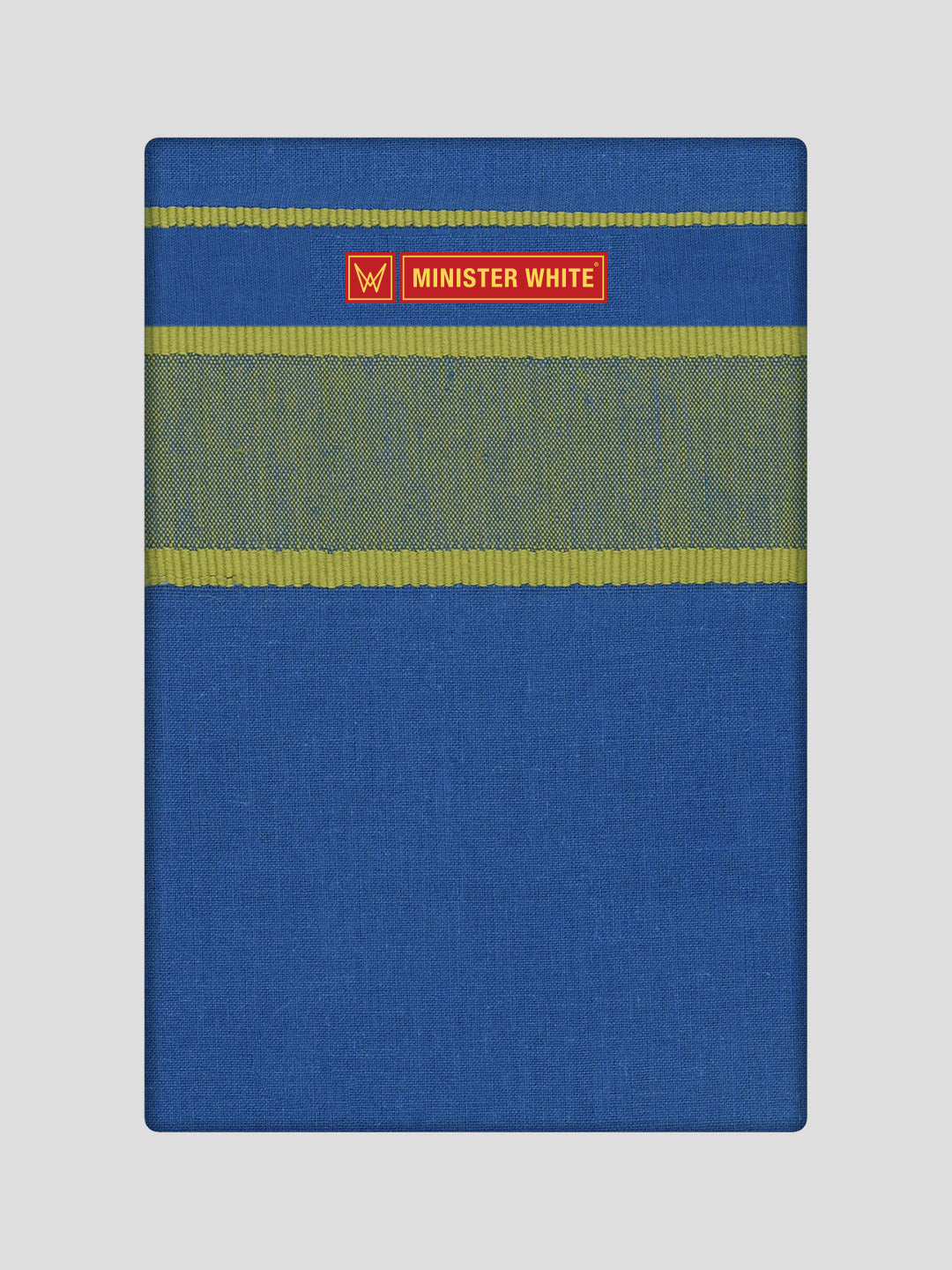 Men's Cotton Cobalt Blue Color Single Layered Dhoti with Big Assorted Border Govind