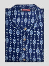 Men's Cotton Dark Blue Color Full Sleeves Short Kurta