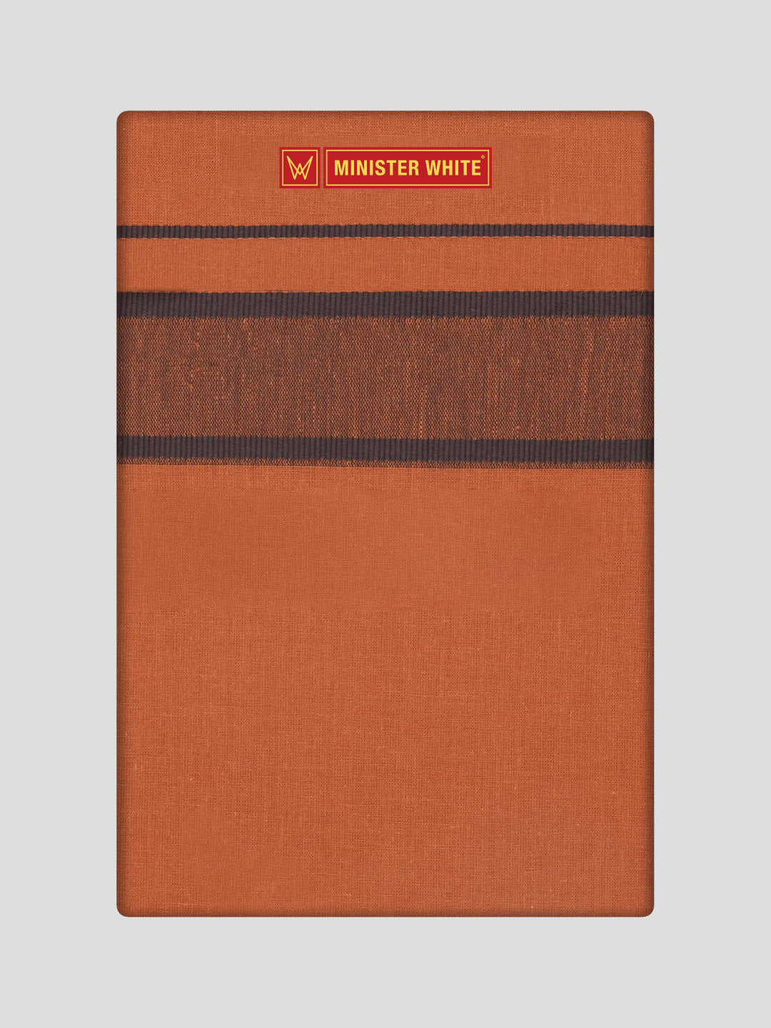 Men's Cotton Dark Kavi Color Single Layered Dhoti with Big Assorted Border Govind