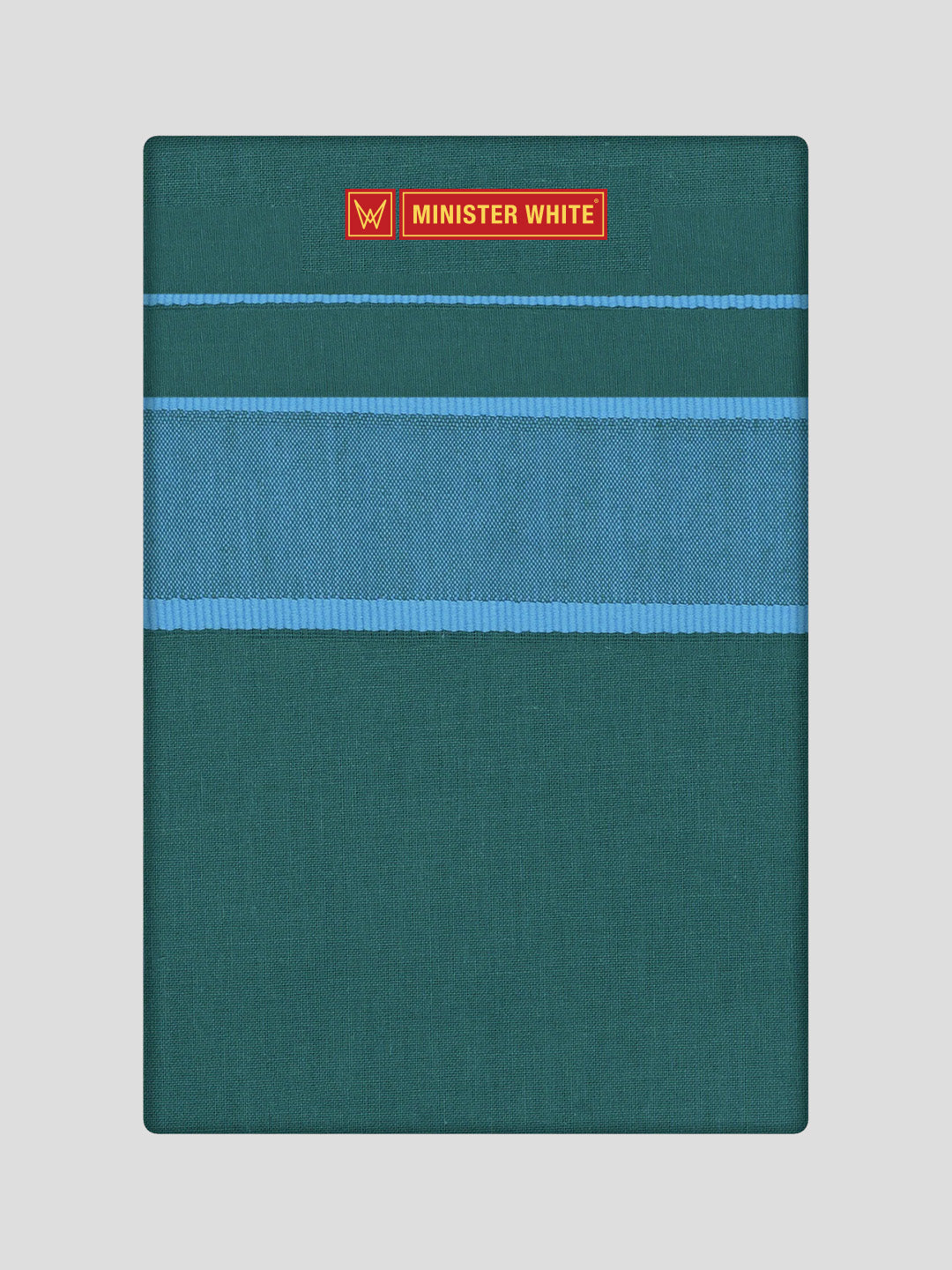 Men's Cotton Farmer Green Color Single Layered Dhoti with Big Assorted Border Govind