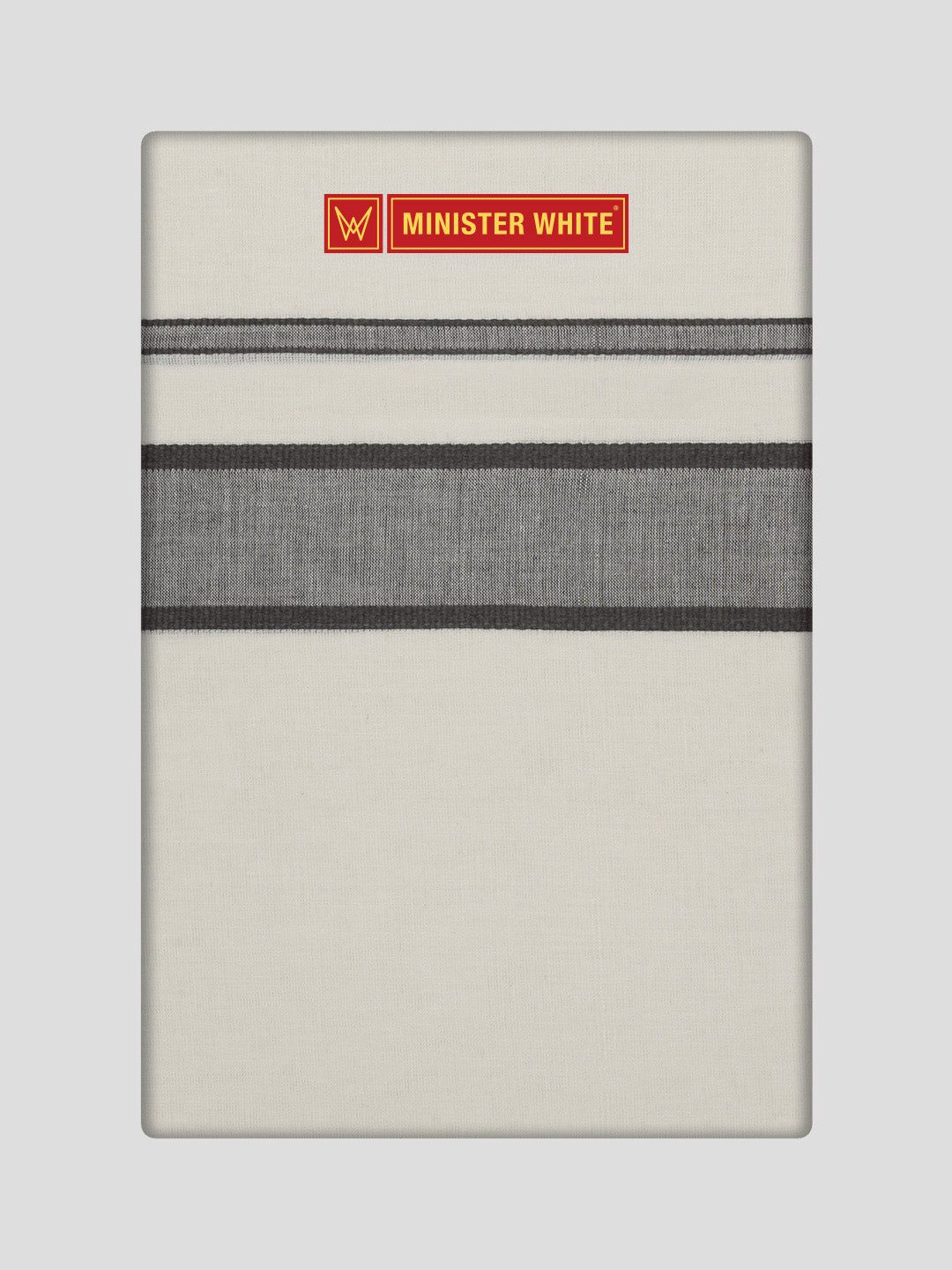 Men's Cotton Kara Dark Grey Fancy Border Double Layer Dhoti Uppala