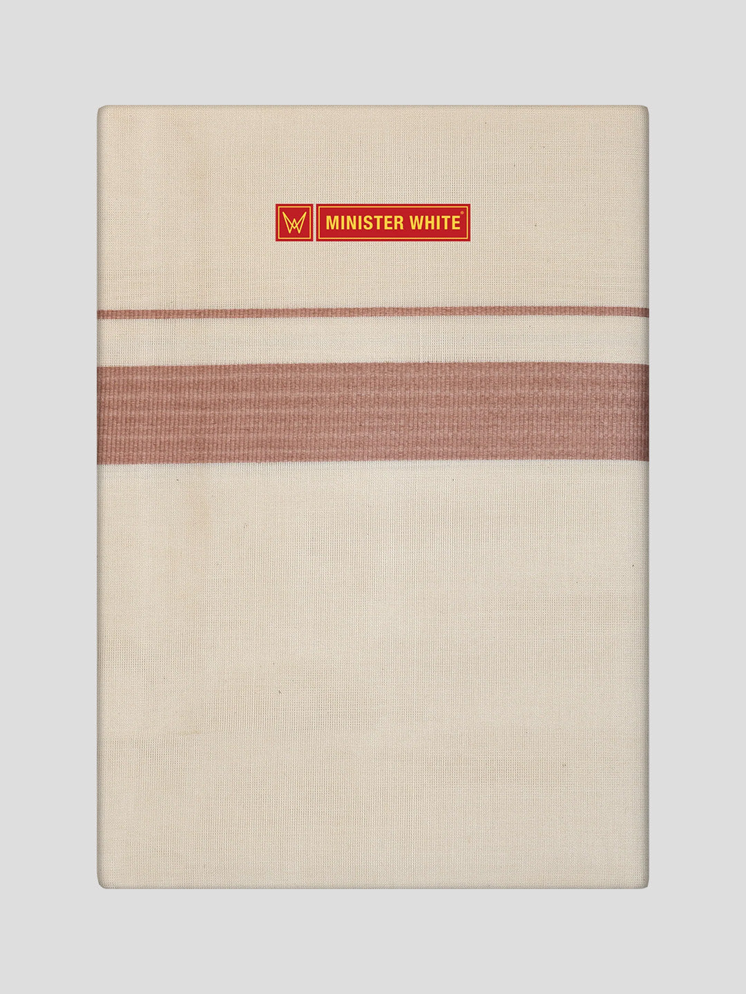 Men's Cotton Kara Light Brown Fancy Border Double Layer Dhoti Taliparamba