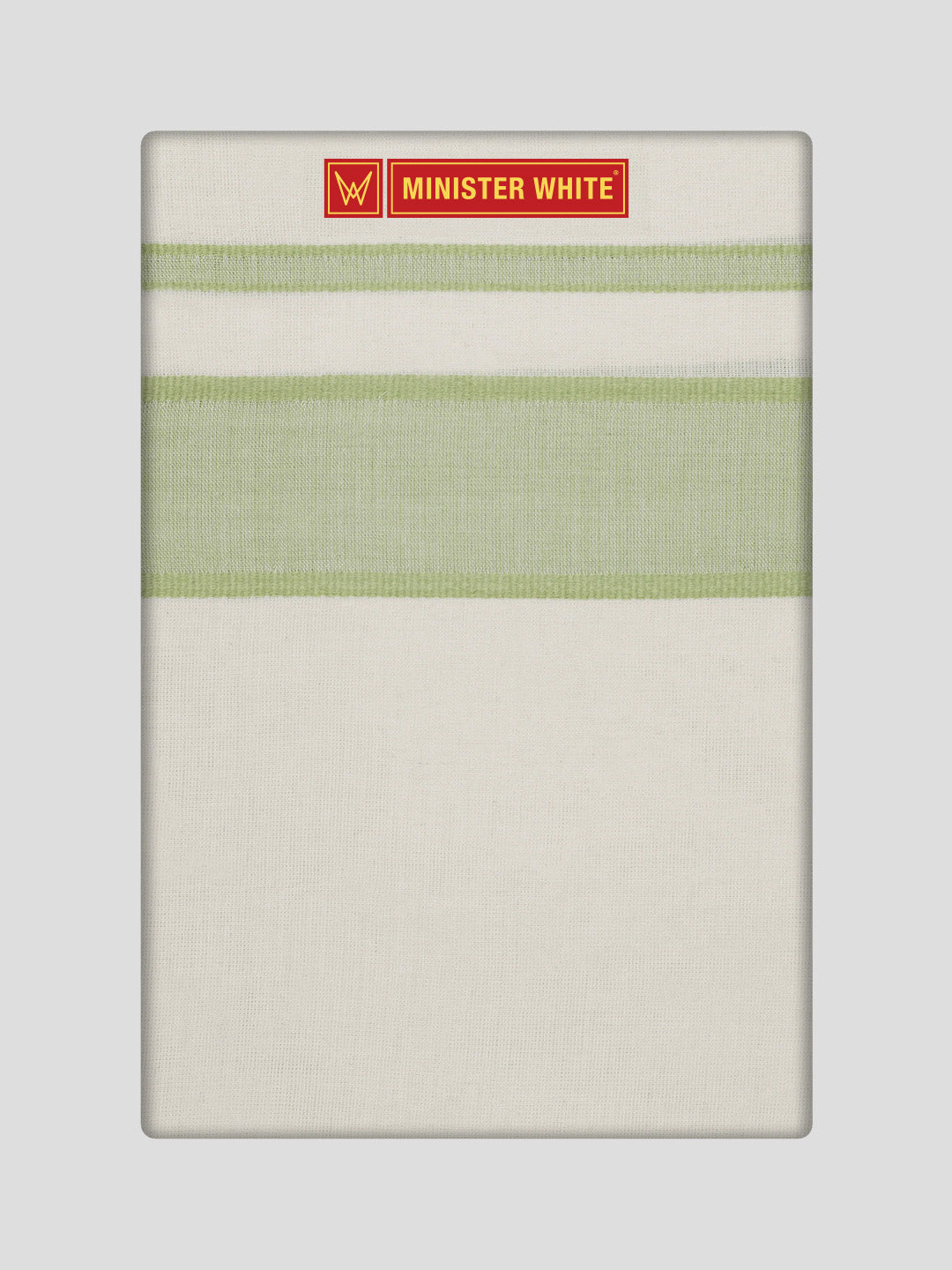 Men's Cotton Kara Light Green Fancy Border Double Layer Dhoti Uppala