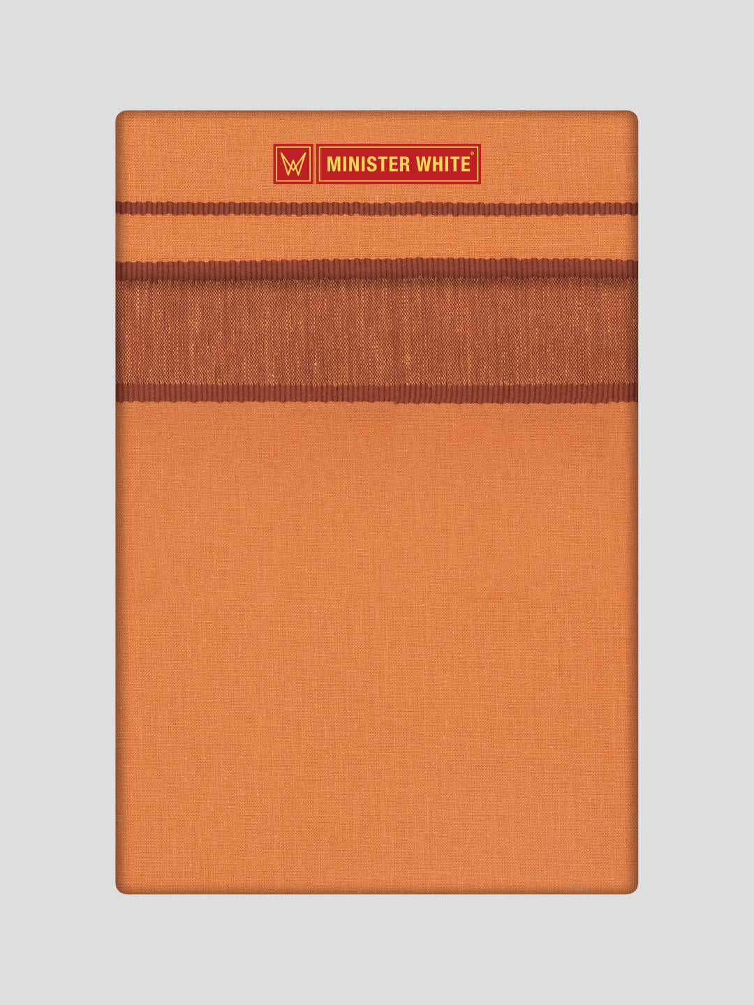 Men's Cotton Medium Kavi Color Single Layered Dhoti with Big Assorted Border Govind