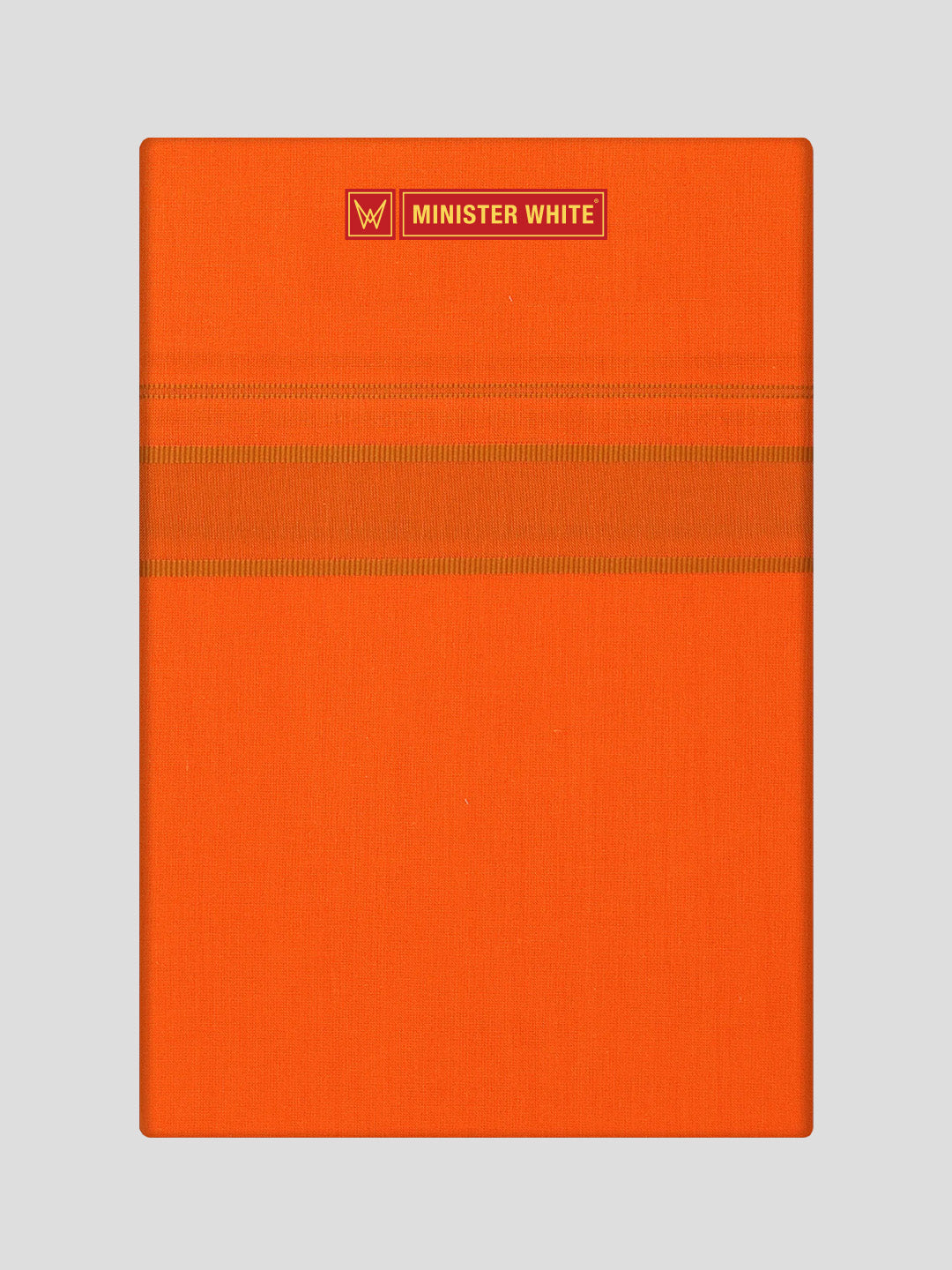 Men's Cotton Orange Color Single Layered Dhoti with Big Assorted Border Govind