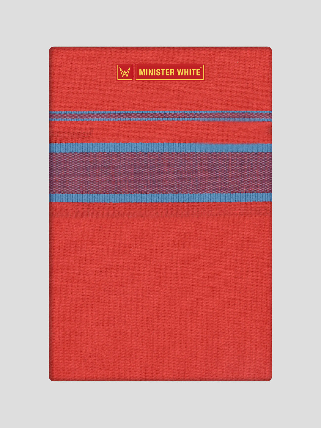 Men's Cotton Red Color Single Layered Dhoti With Big Assorted Border Govind