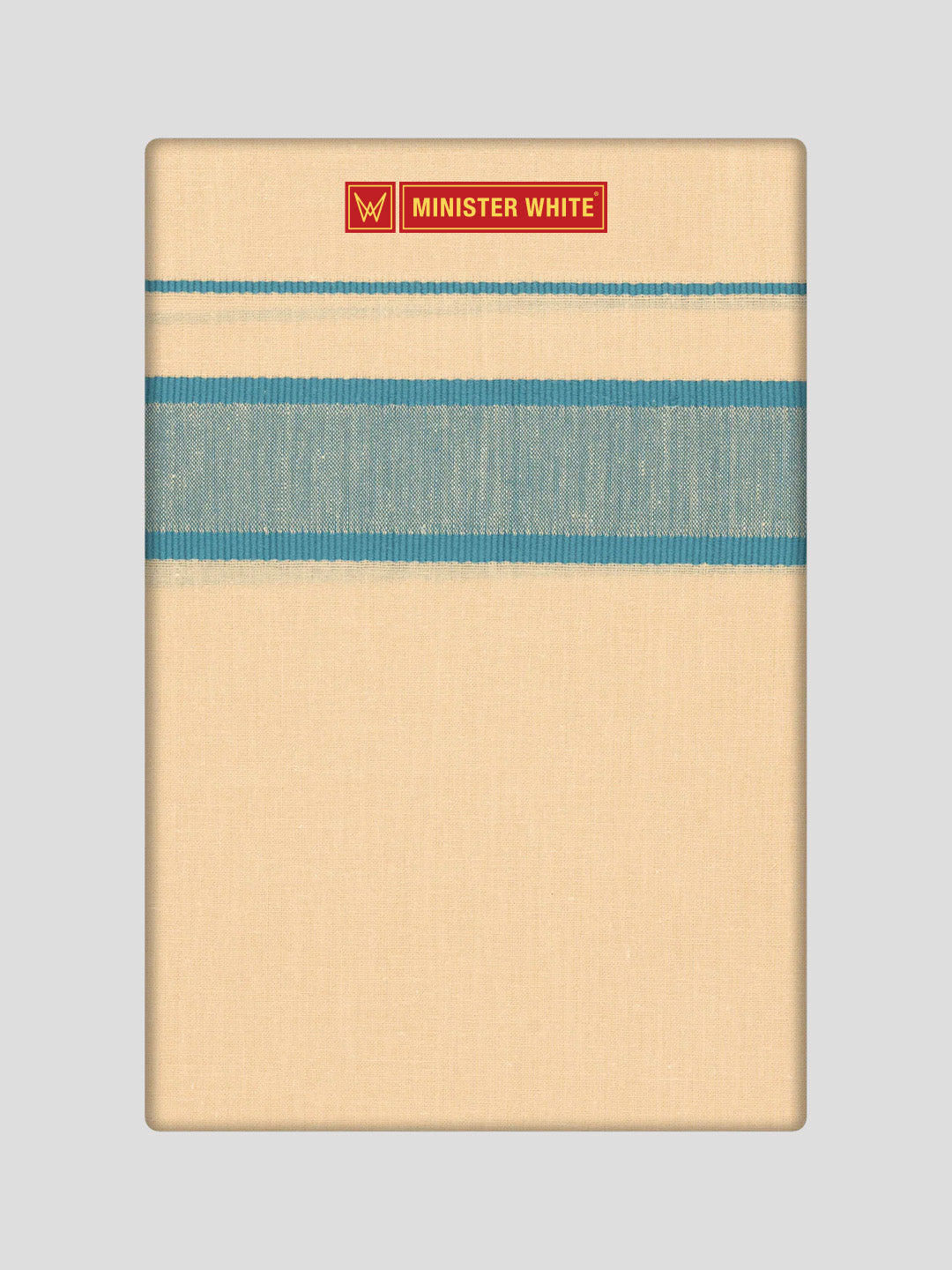 Men's Cotton Sandal Color Single Layered Dhoti with Big Assorted Border Govind