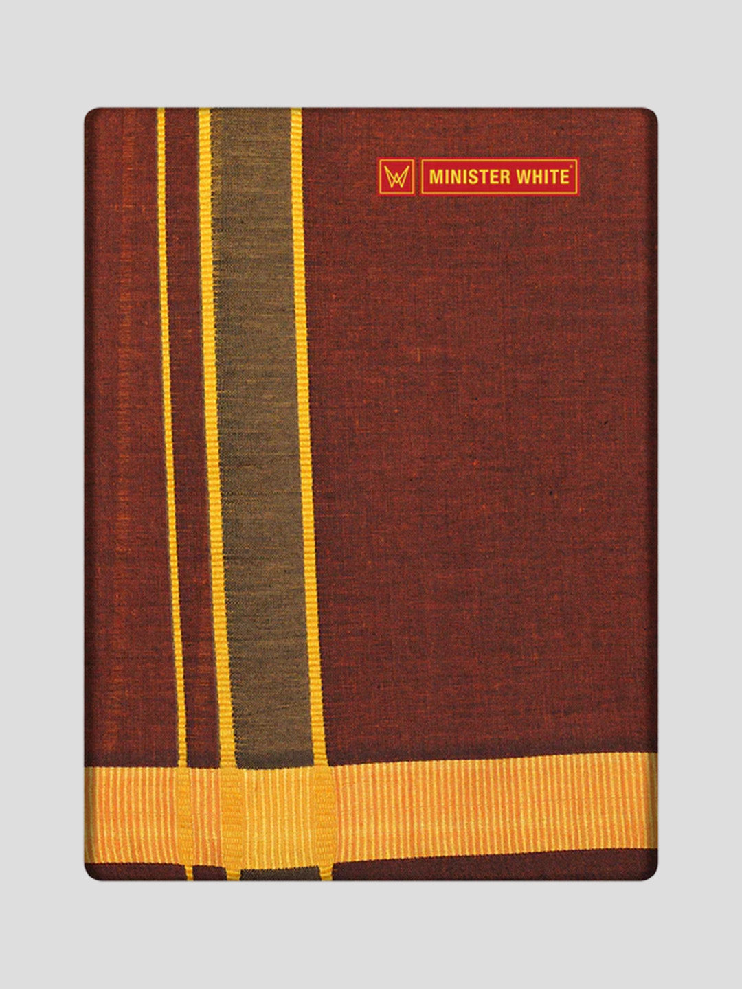 Men's Cotton Single Layered Dhoti with Gold Border Mix Gurubaran