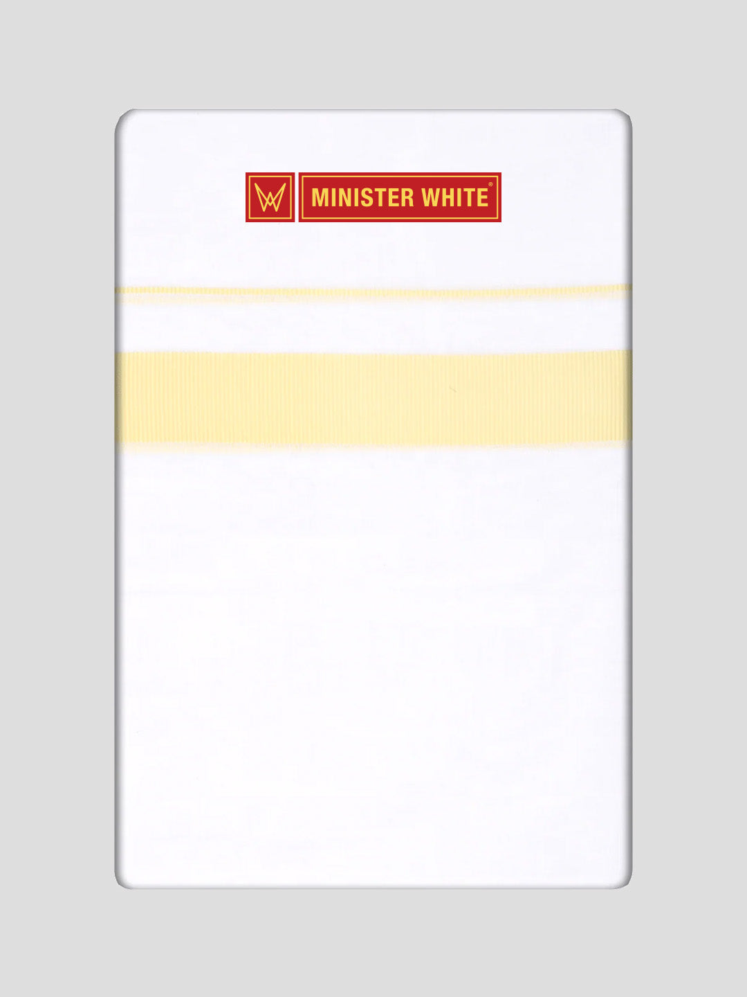 Men's Cotton White Double Layered Dhoti with Light Yellow Fancy Kara - Palakadan