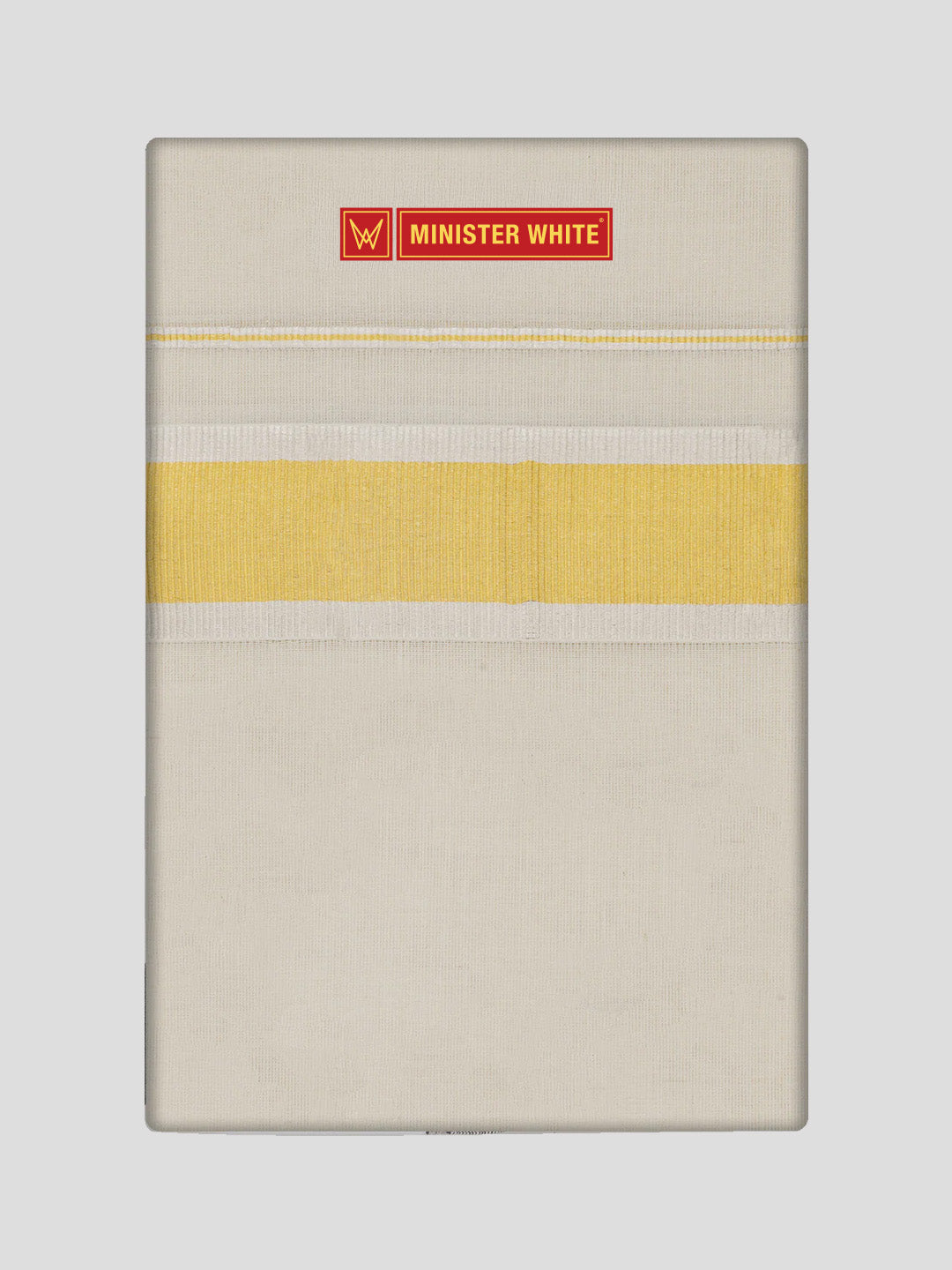 Men's Cream Cotton Kara Fancy Gold Jari Border Double Layer Dhoti Haridwar 12502