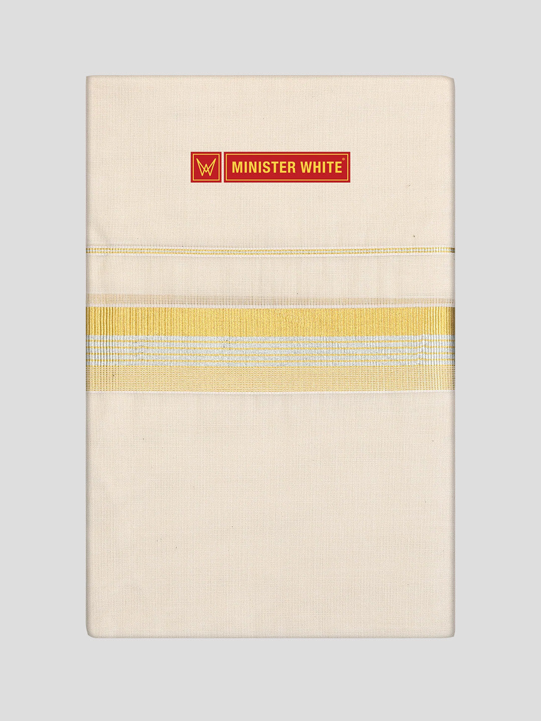 Men's Cream Cotton Kara Gold and Silver Jari Border Double Layer Dhoti Suryaputhri 10977