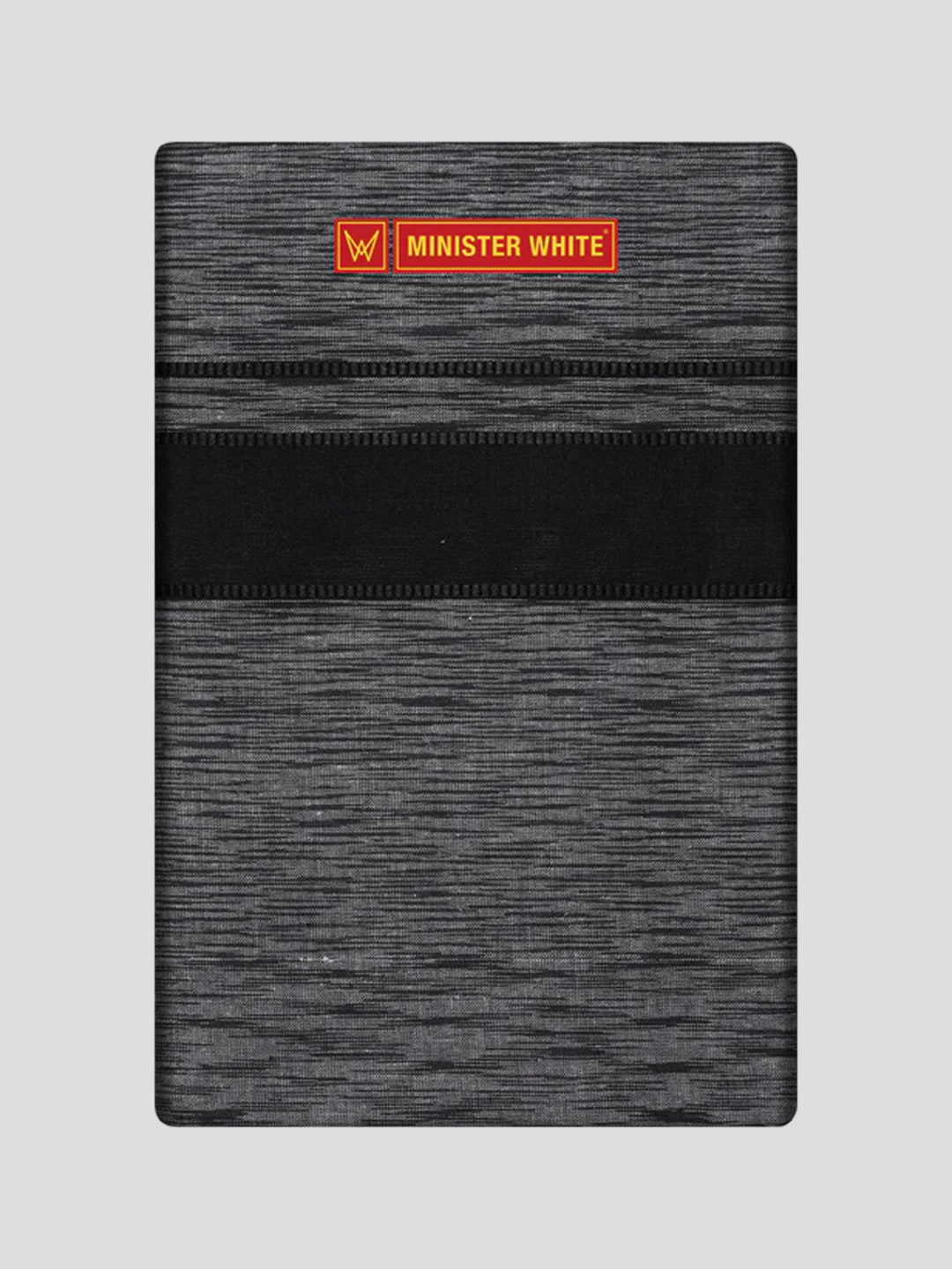 Men's Grey Cotton Single Layered Dhoti with Black Border Riddhish