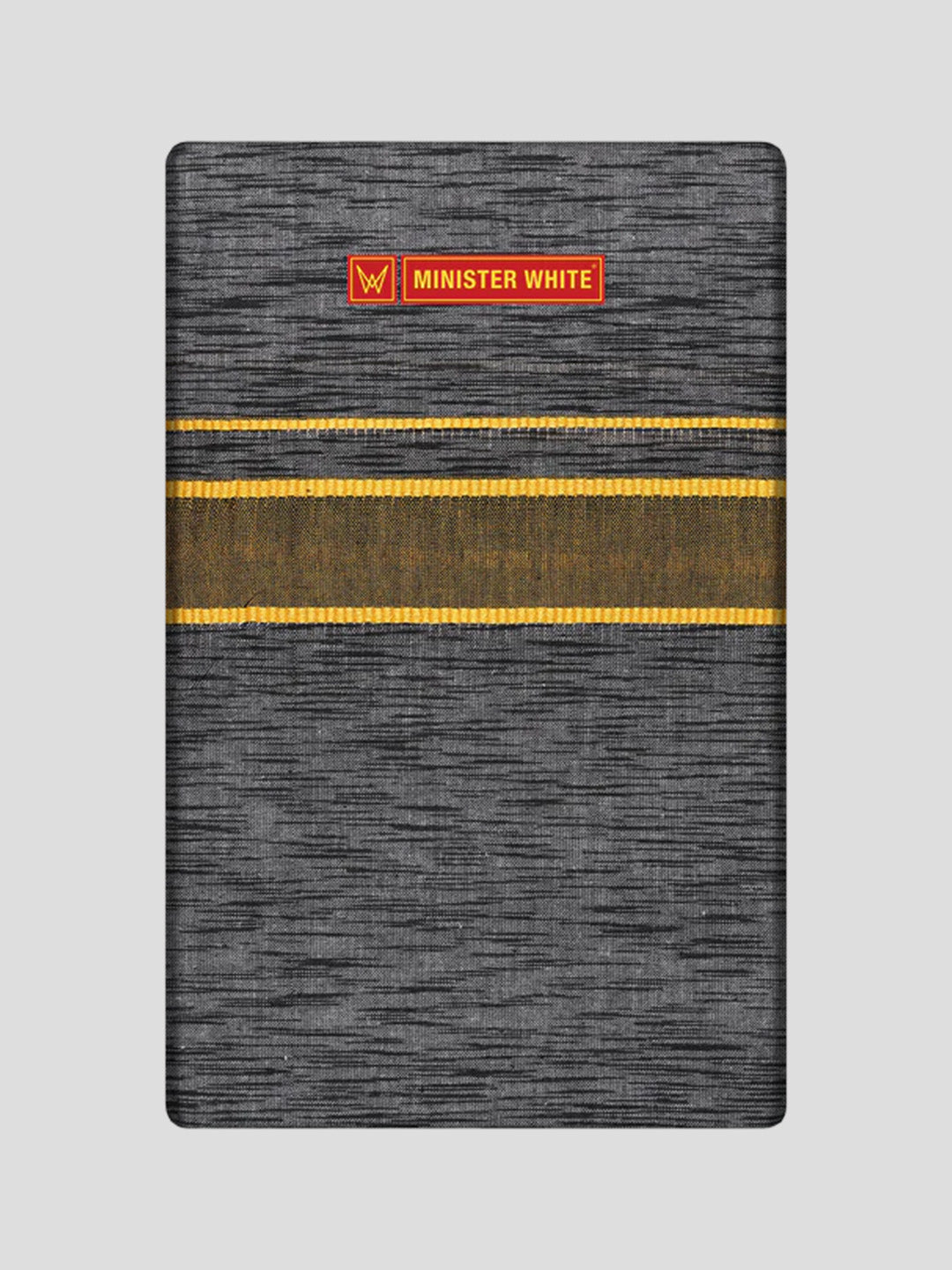 Men's Grey Cotton Single Layered Dhoti with Gold Border Riddhish