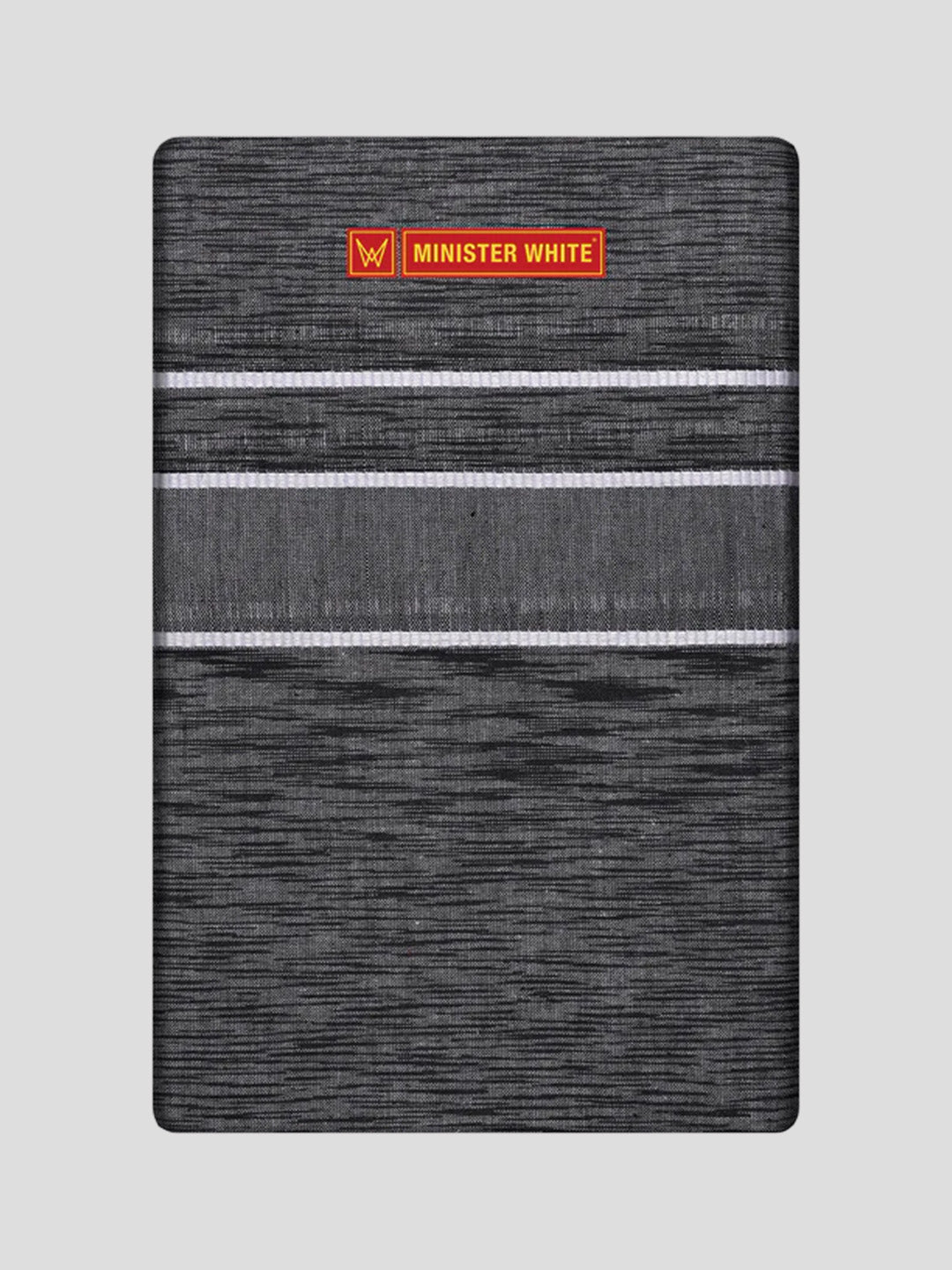 Men's Grey Cotton Single Layered Dhoti with White Border Riddhish
